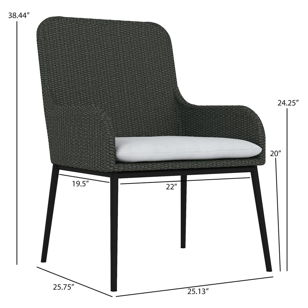 Bernhardt Exteriors Antilles Rope Dining Armchair - Dimension Bernhardt Exteriors Antilles Rope Dining Armchair - Dimension