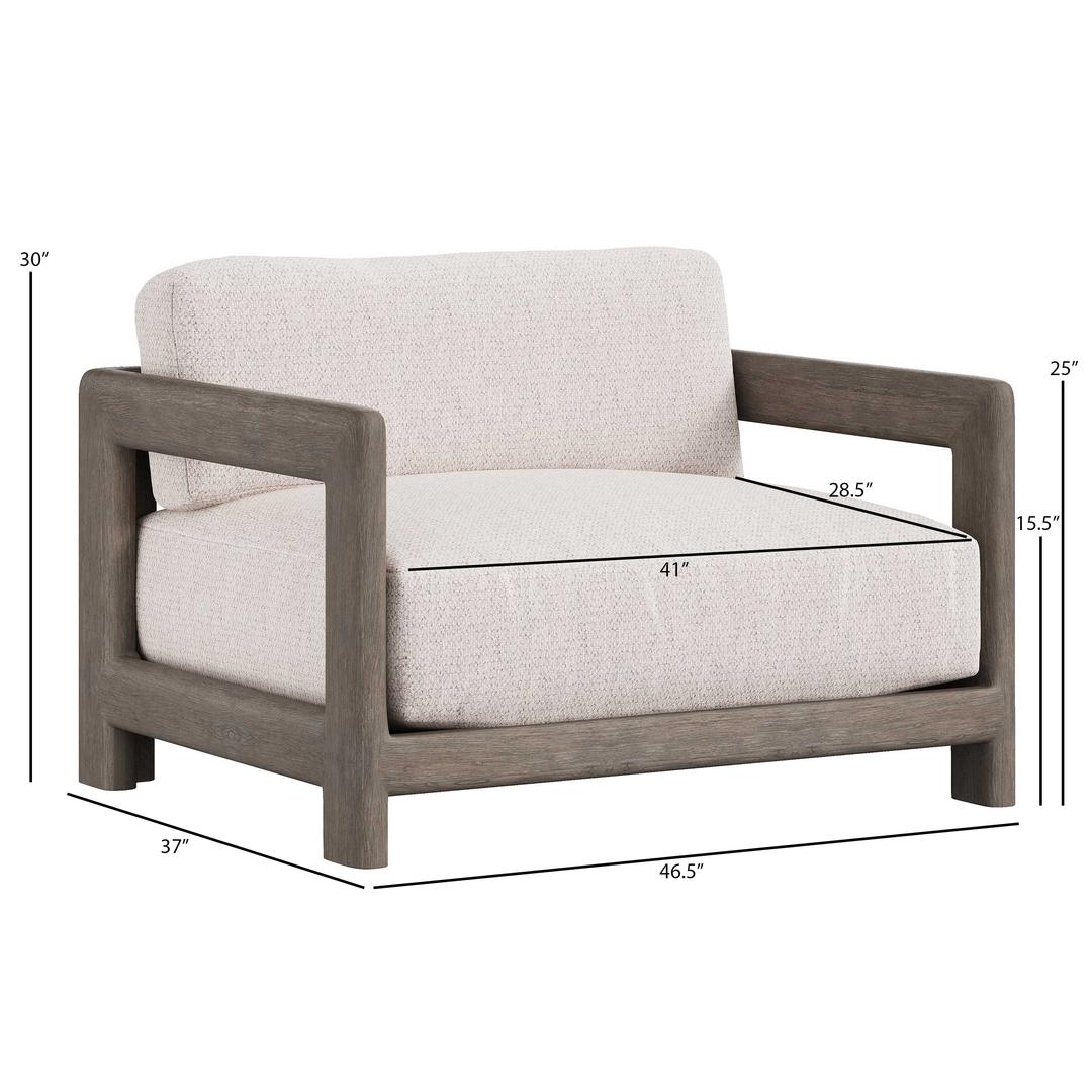 Bernhardt Exteriors Montaigne Teak Lounge Chair and a Half - Dimension Bernhardt Exteriors Montaigne Teak Lounge Chair and a Half - Dimension