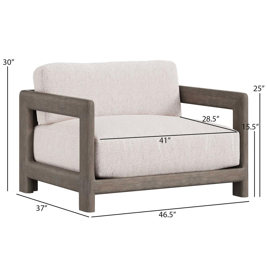 Bernhardt Exteriors Montaigne Teak Lounge Chair and a Half - Dimension Bernhardt Exteriors Montaigne Teak Lounge Chair and a Half - Dimension