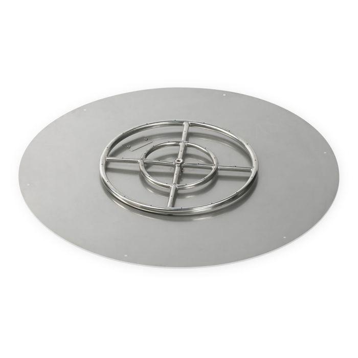 American Fire Glass 36" Round Flat Pan with 18" Ring Fire Pit Burner