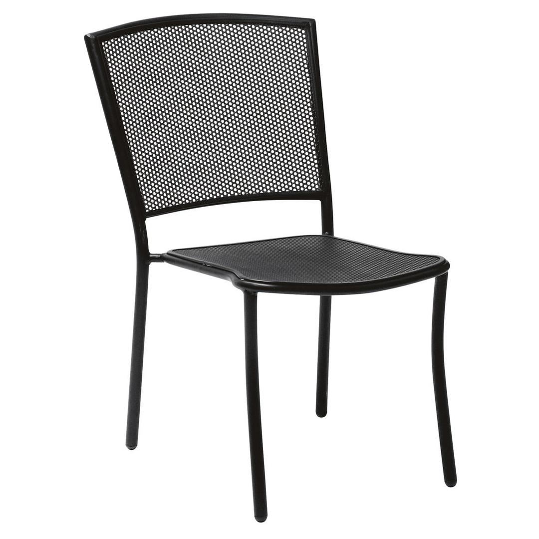 Woodard Cafe Series Albion Stacking Iron Dining Side Chair