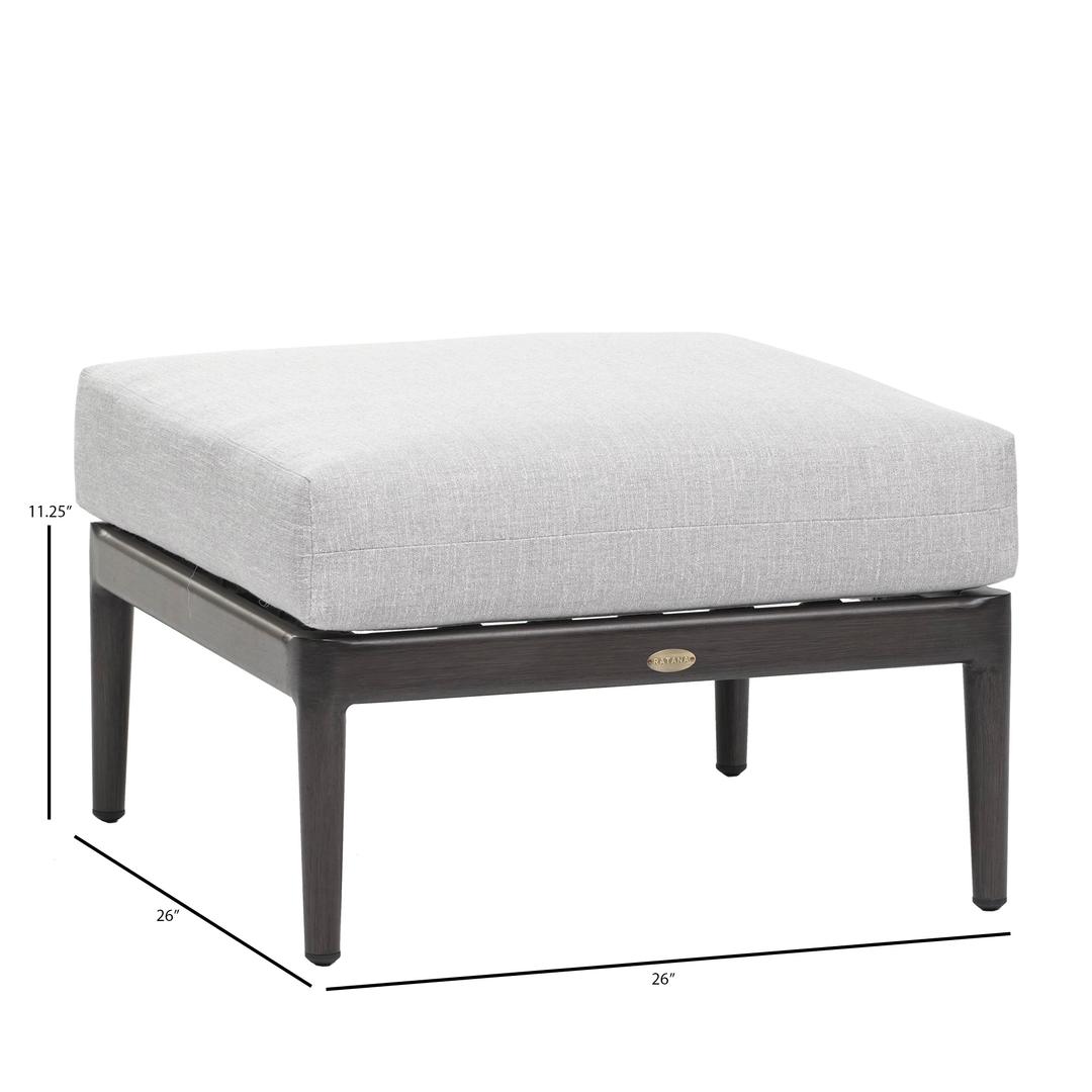 Ratana Poinciana Aluminum Ottoman - Dims Ratana Poinciana Aluminum Ottoman - Dims