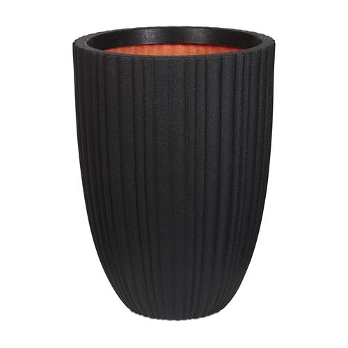 Capi Urban Tube 13" Elegant Low Vase Planter Pot - Black