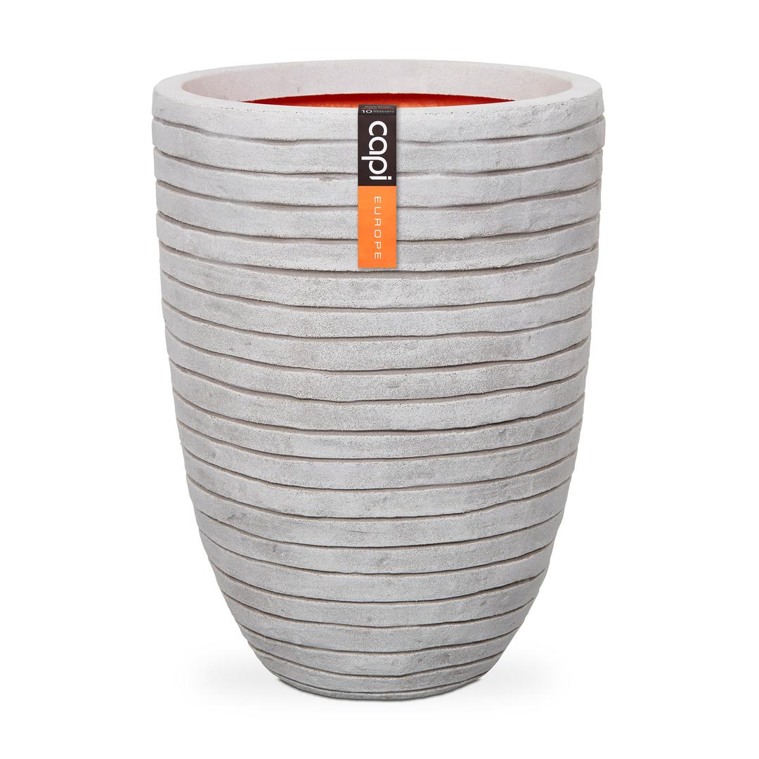 Capi Nature Row 18" Elegant Low Vase Planter Pot - Ivory