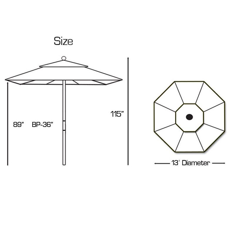 Galtech Quad Pulley 13' Octagonal Aluminum Commercial Market Patio Umbrella | AuthenTEAK Galtech Quad Pulley 13' Octagonal Aluminum Commercial Market Patio Umbrella | AuthenTEAK
