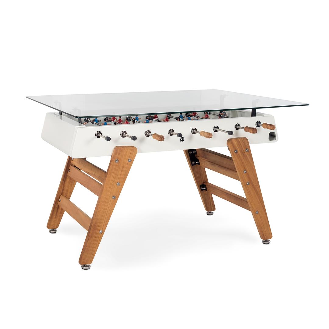 RS Barcelona RS3 Wood 63" White Rectangular Indoor/Outdoor Foosball Dining Table