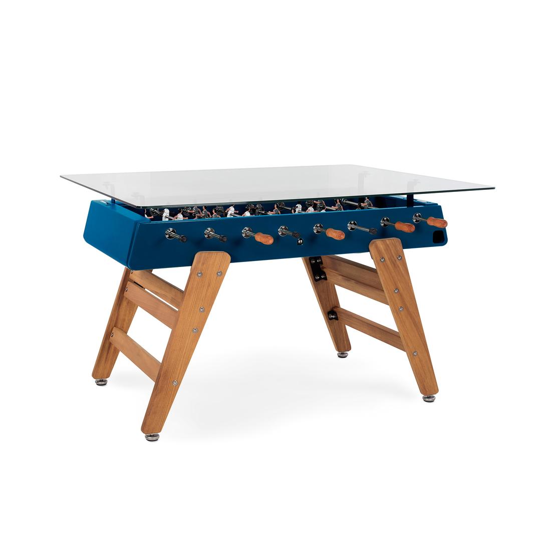RS Barcelona RS3 Wood 63" Blue Rectangular Indoor/Outdoor Foosball Dining Table