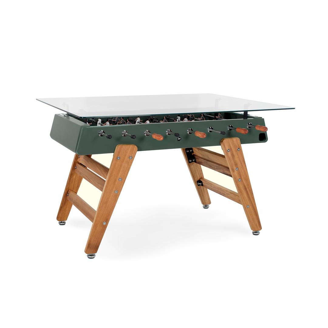 RS Barcelona RS3 Wood 63" Green Rectangular Indoor/Outdoor Foosball Dining Table