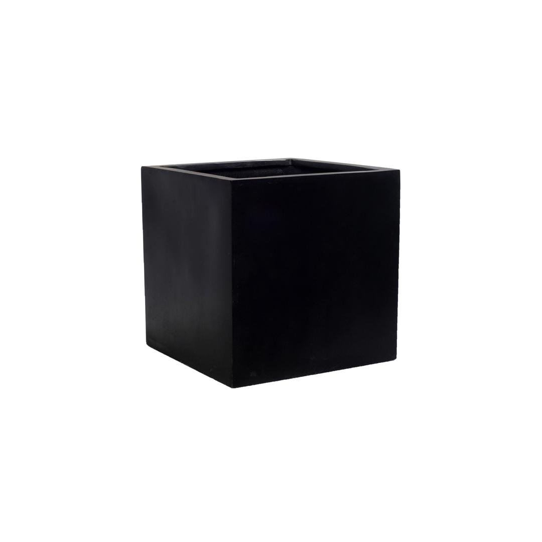 Pottery Pots Natural 12" Cube Fiberstone Box Planter - Black