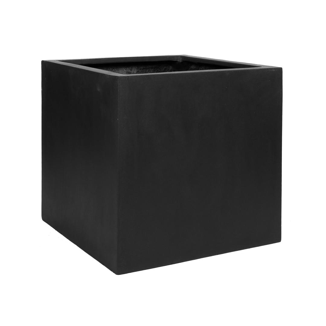 Pottery Pots Natural 24" Cube Fiberstone Box Planter - Black