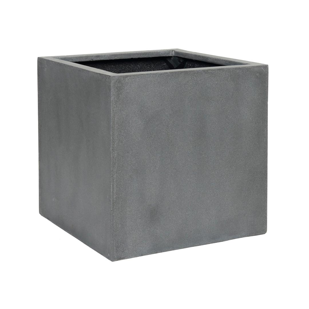 Pottery Pots Natural 24" Cube Fiberstone Box Planter - Grey