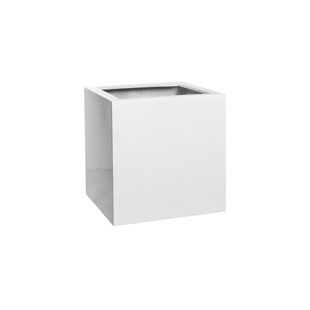 Pottery Pots Essential 12" Cube Fiberstone Box Planter - Glossy White