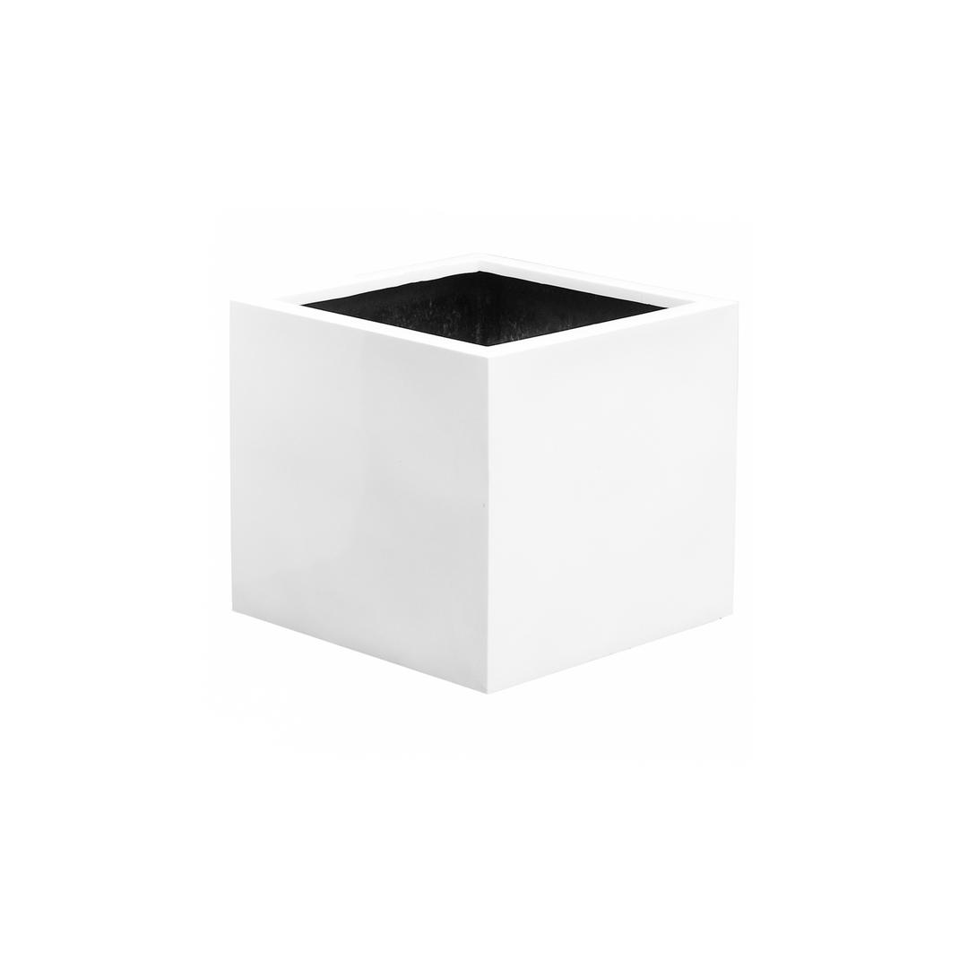 Pottery Pots Essential Jumbo 28" Square Fiberstone Box Planter - Glossy White