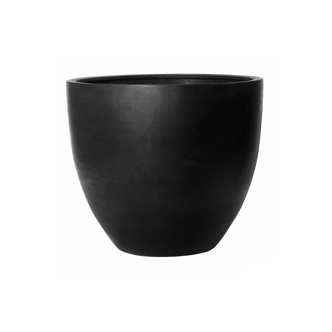 Pottery Pots Natural Jumbo Jesslyn 33" Round Fiberstone Planter Pot - Black