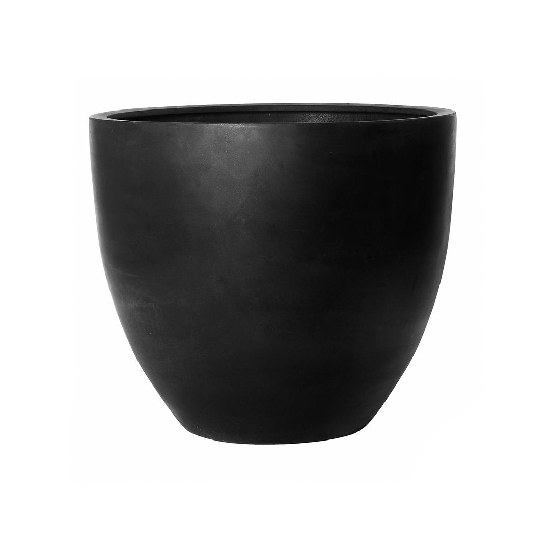 Pottery Pots Natural Jumbo Jesslyn 39" Round Fiberstone Planter Pot - Black