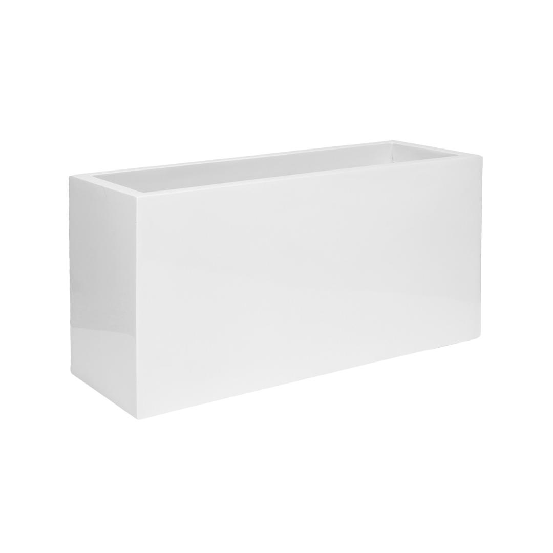 Pottery Pots Essential Jort 39" x 16" x 20" Rectangular Fiberstone Trough Planter - Glossy White