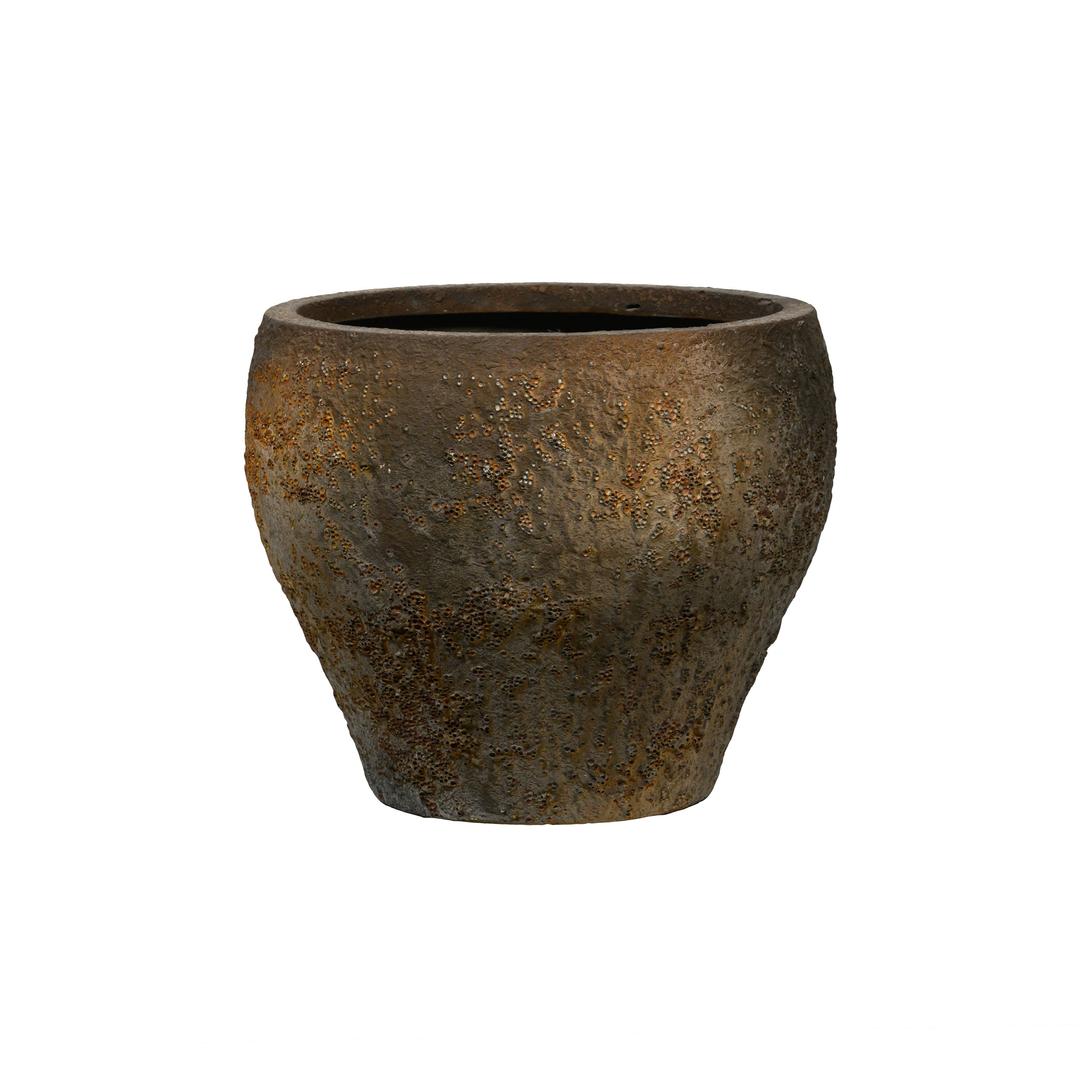 Pottery Pots Oyster Maraa 13" Round Ficonstone Planter Pot