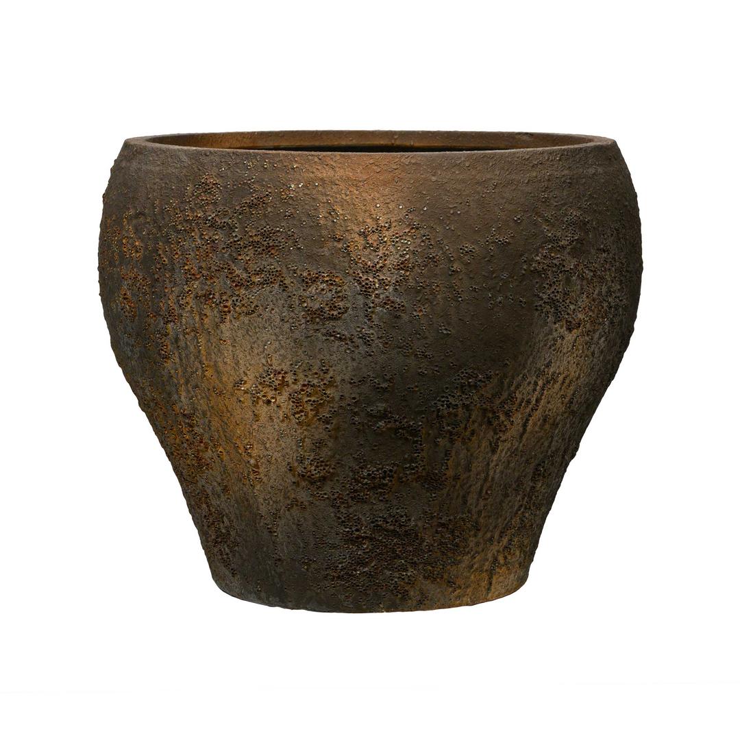 Pottery Pots Oyster Maraa 18" Round Ficonstone Planter Pot