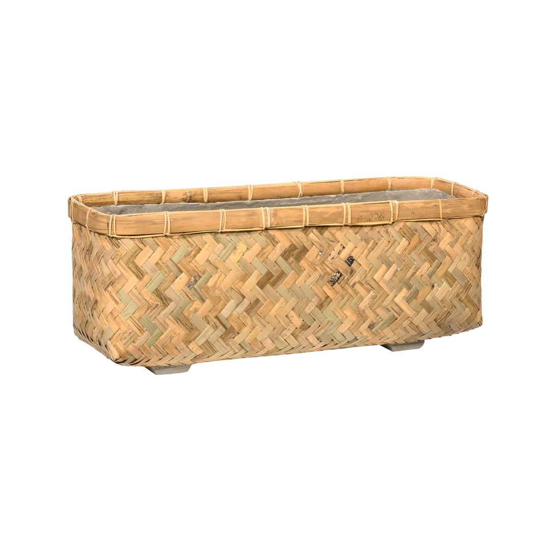 Pottery Pots Bohemian Nouri 24" Rectangular Bamboo Planter Pot