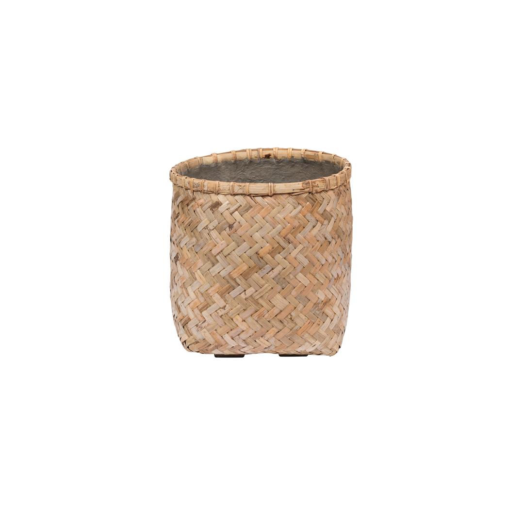 Pottery Pots Bohemian Zayn 15" Round Bamboo Planter Pot