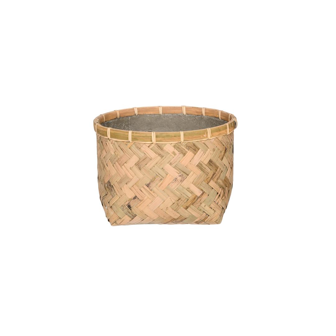 Pottery Pots Bohemian Nala 11" Round Bamboo Planter Pot