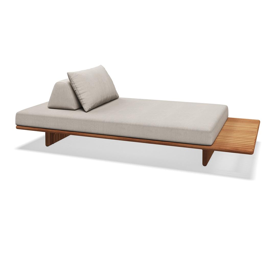 Gloster Deck 103" Teak Seating Unit with End Table