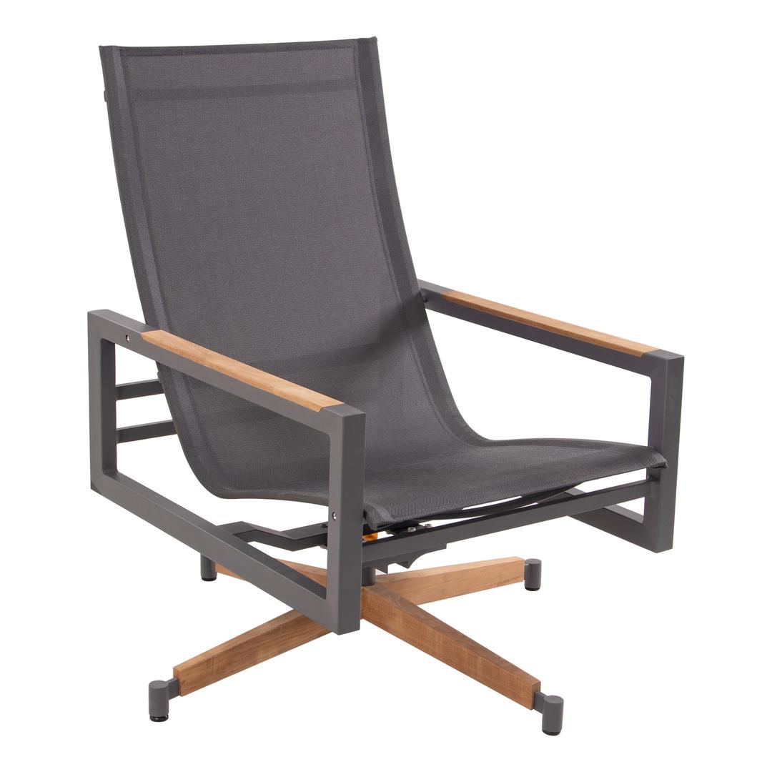 POVL Outdoor Qube Aluminum High Back Swivel Rocker Lounge Chair