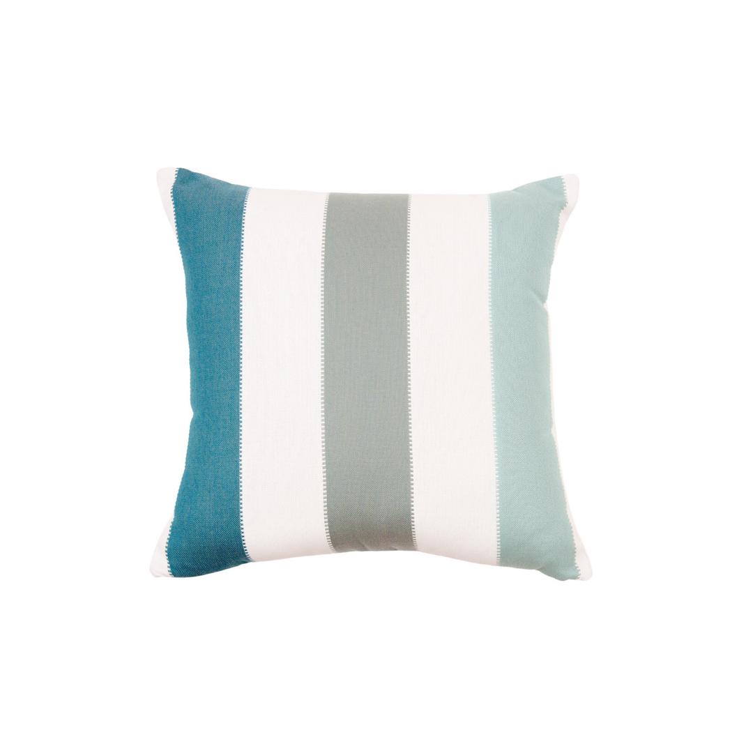 Classic Cushions 20" x 20" Sawtooth Stripe Multicolor Lagoon Sunbrella Outdoor Pillow