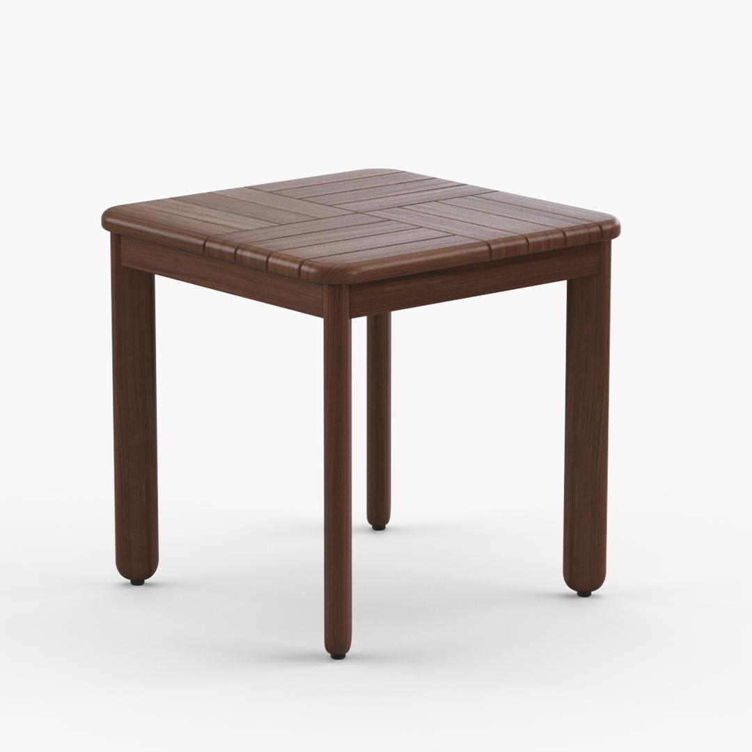 Jensen Outdoor Foundations 20" Ipe Wood Mosaic Square Side Table