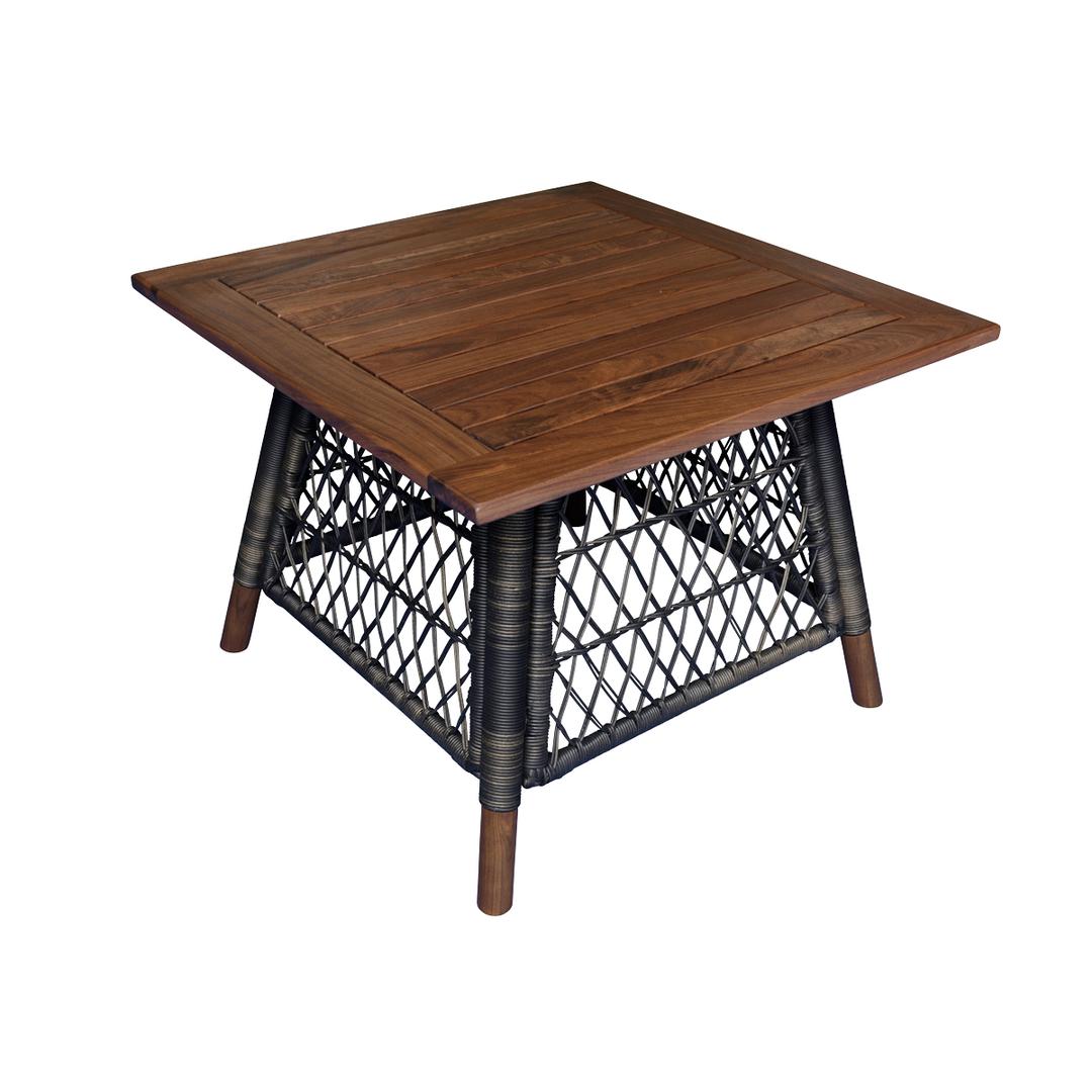 Jensen Outdoor Vintage 24" Woven Square Side Table