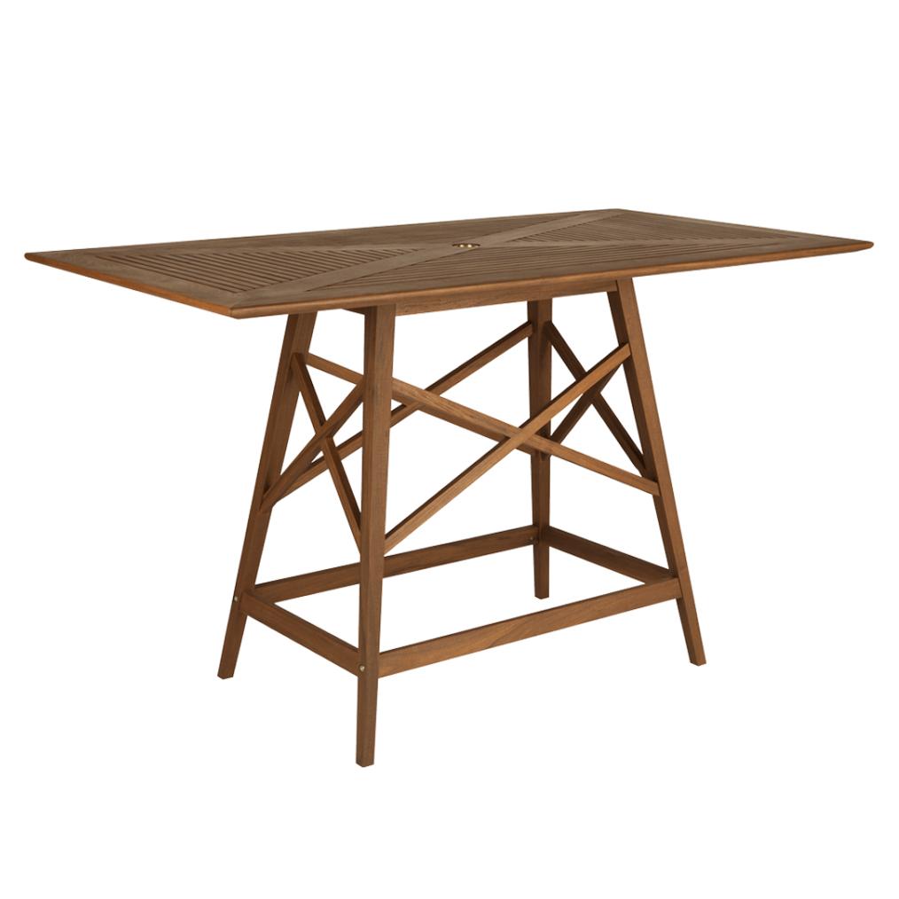 Jensen Outdoor Opal 60" Ipe Wood Rectangular Counter Table