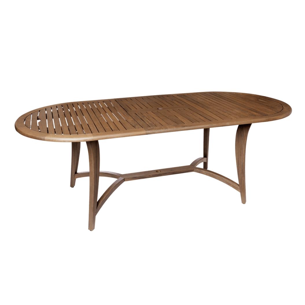 Jensen Outdoor Topaz 65" - 87" Ipe Wood Extending Oval Dining Table