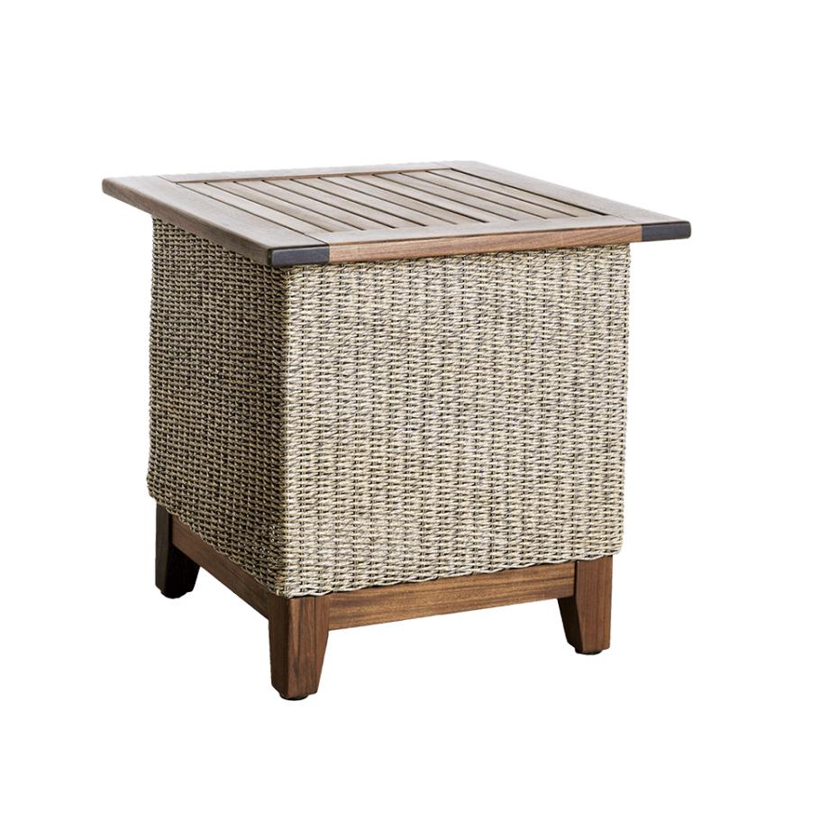 Jensen Outdoor Coral 24" Woven Square Side Table - Natural