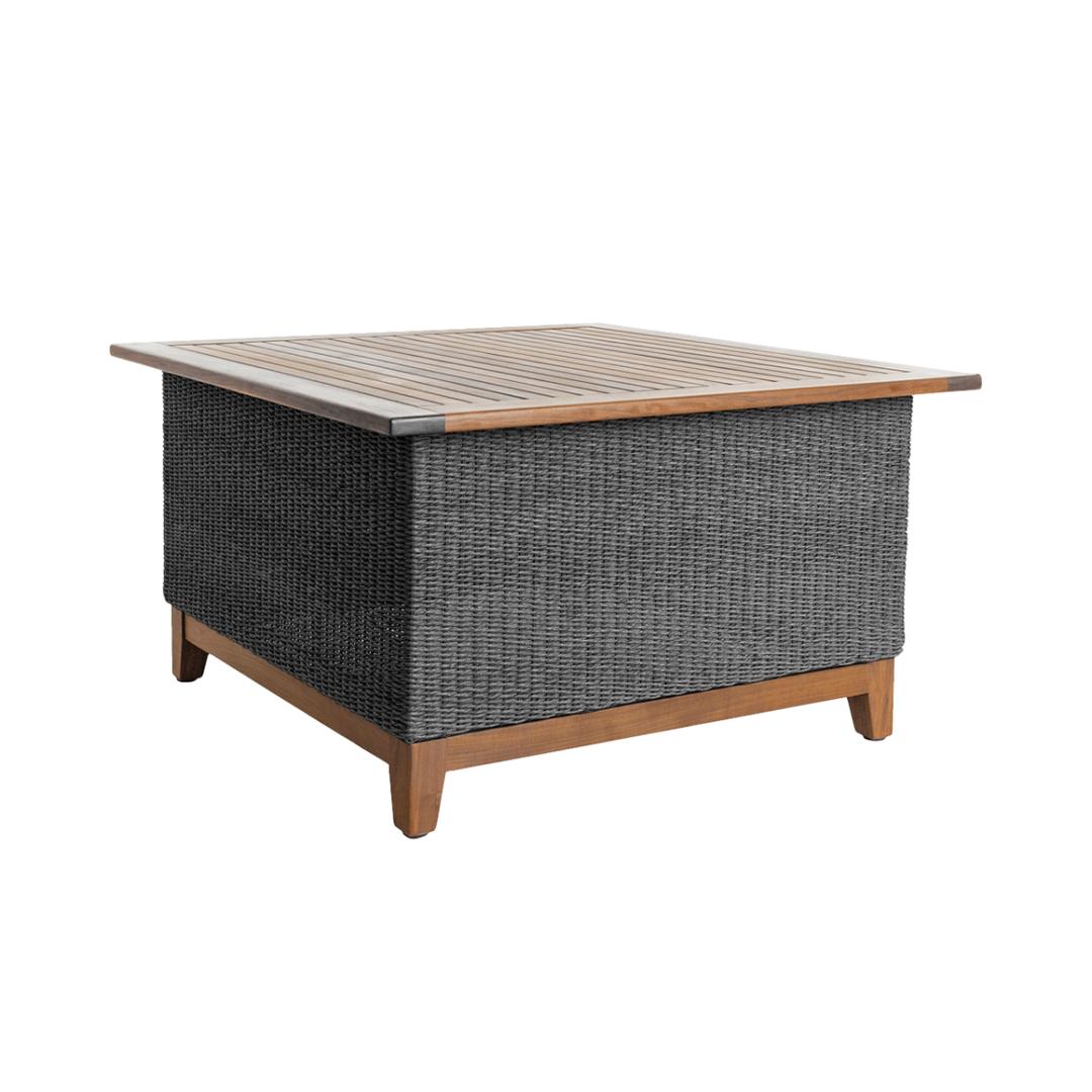 Jensen Outdoor Coral 42" Woven Square Chat Table - Gray