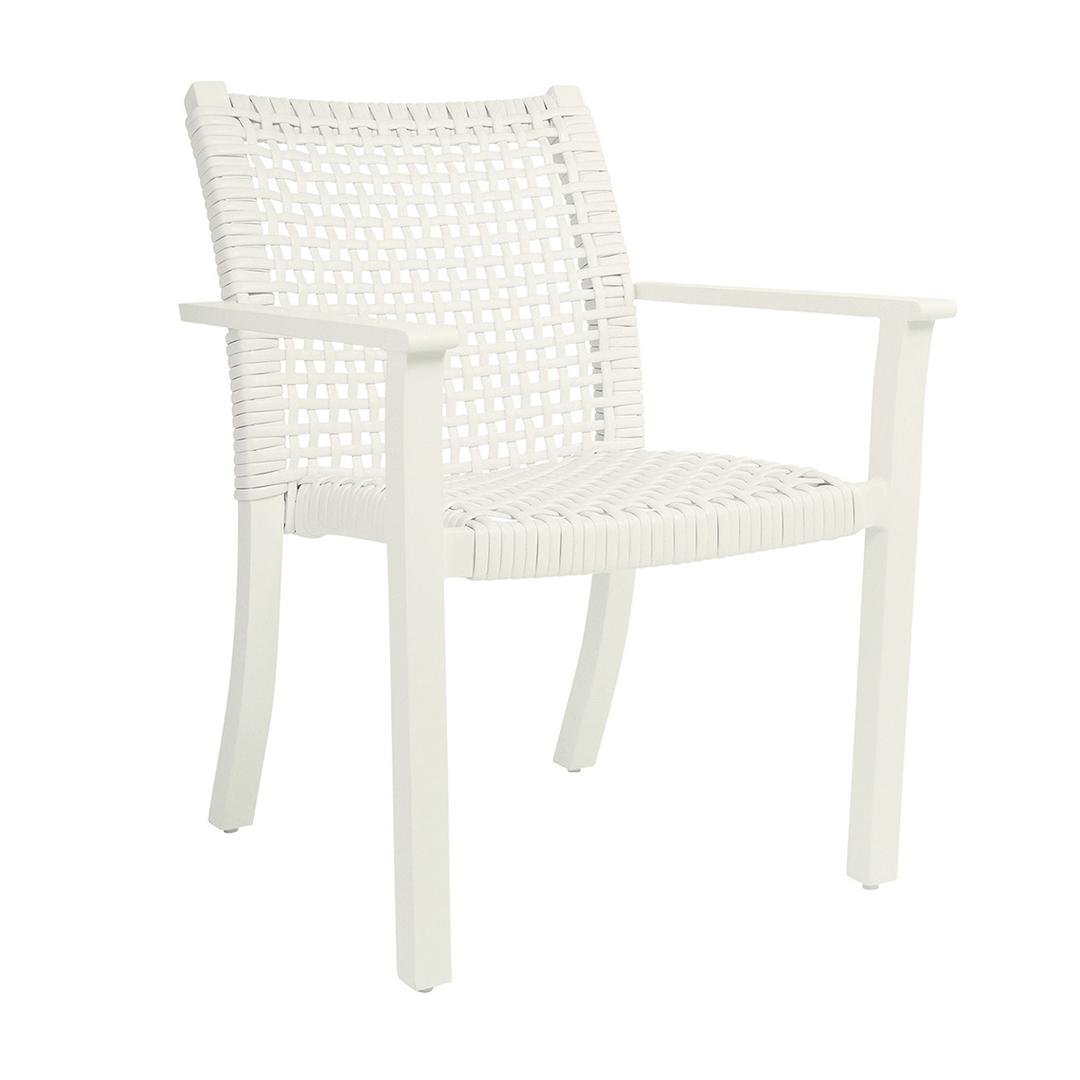 Kingsley Bate Catherine Stacking Aluminum Woven Dining Armchair