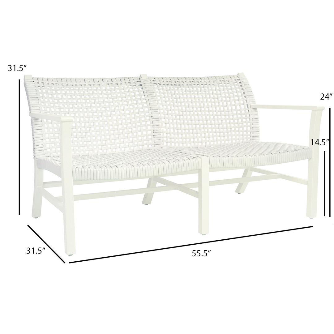 Kingsley Bate Catherine Aluminum Club Settee - Dimensions Kingsley Bate Catherine Aluminum Club Settee - Dimensions