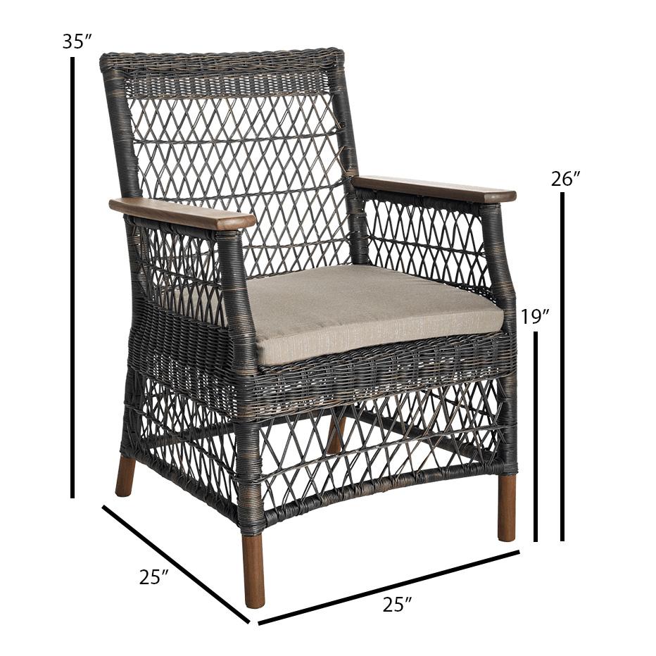 Jensen Outdoor Vintage Woven Dining Armchair - Dimension Image Jensen Outdoor Vintage Woven Dining Armchair - Dimension Image