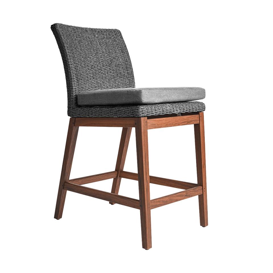 Jensen Outdoor Coral Woven Counter Side Chair - Gray