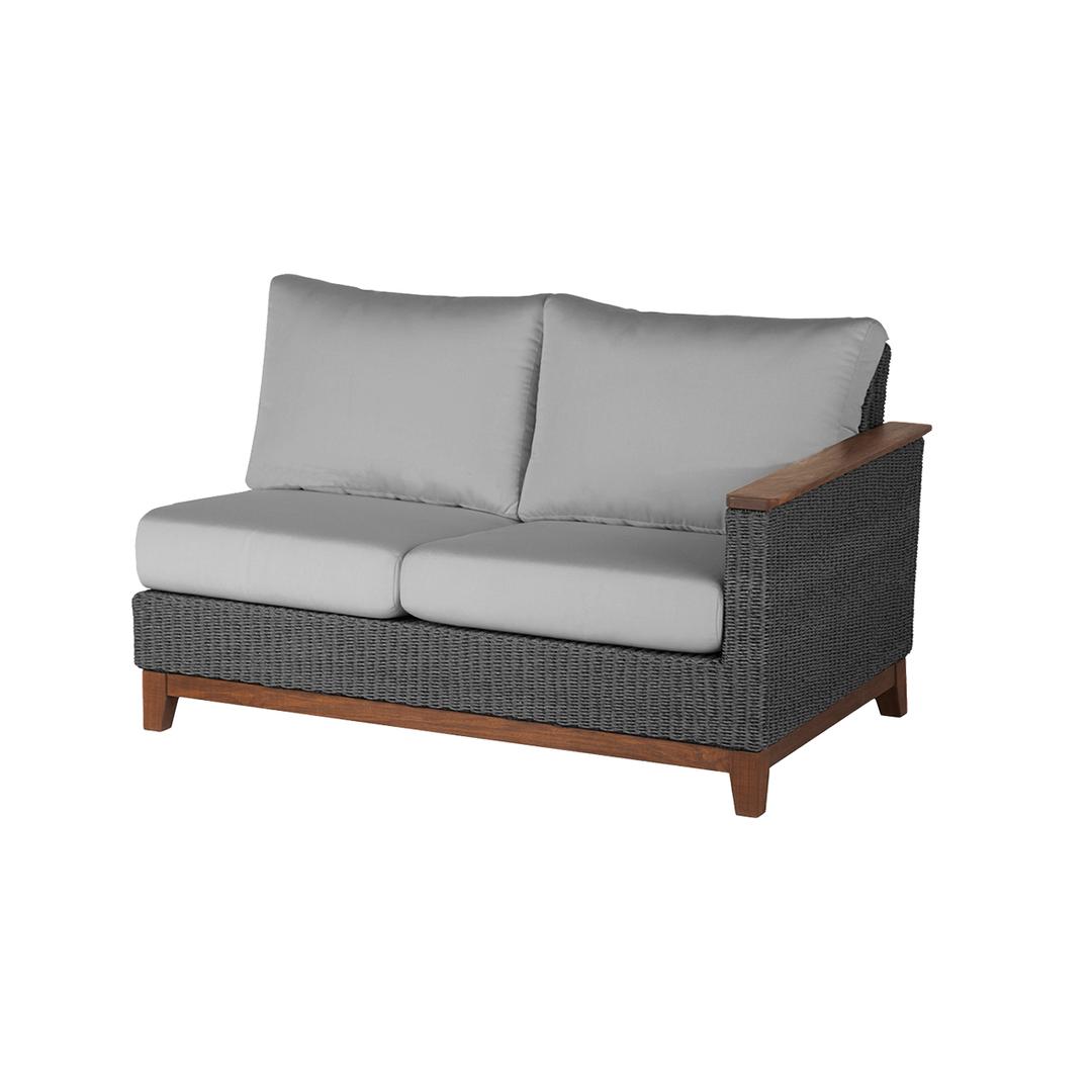 Jensen Outdoor Coral Woven Left Arm Love Seat Outdoor Sectional Unit - Gray