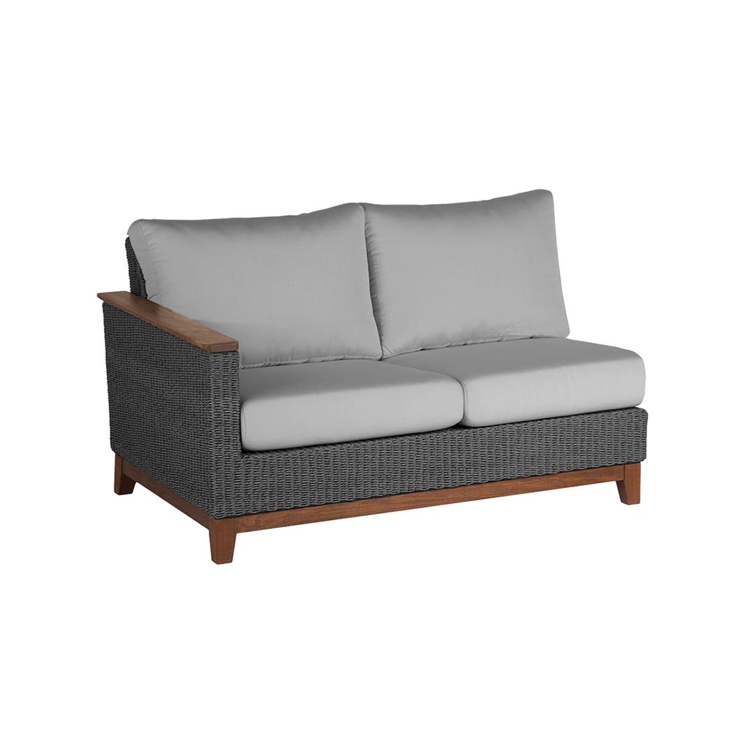 Jensen Outdoor Coral Woven Right Arm Love Seat Outdoor Sectional Unit - Gray