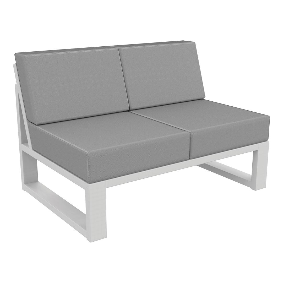 Seaside Casual MIA Recycled Polymer Armless Loveseat Outdoor Sectional Unit