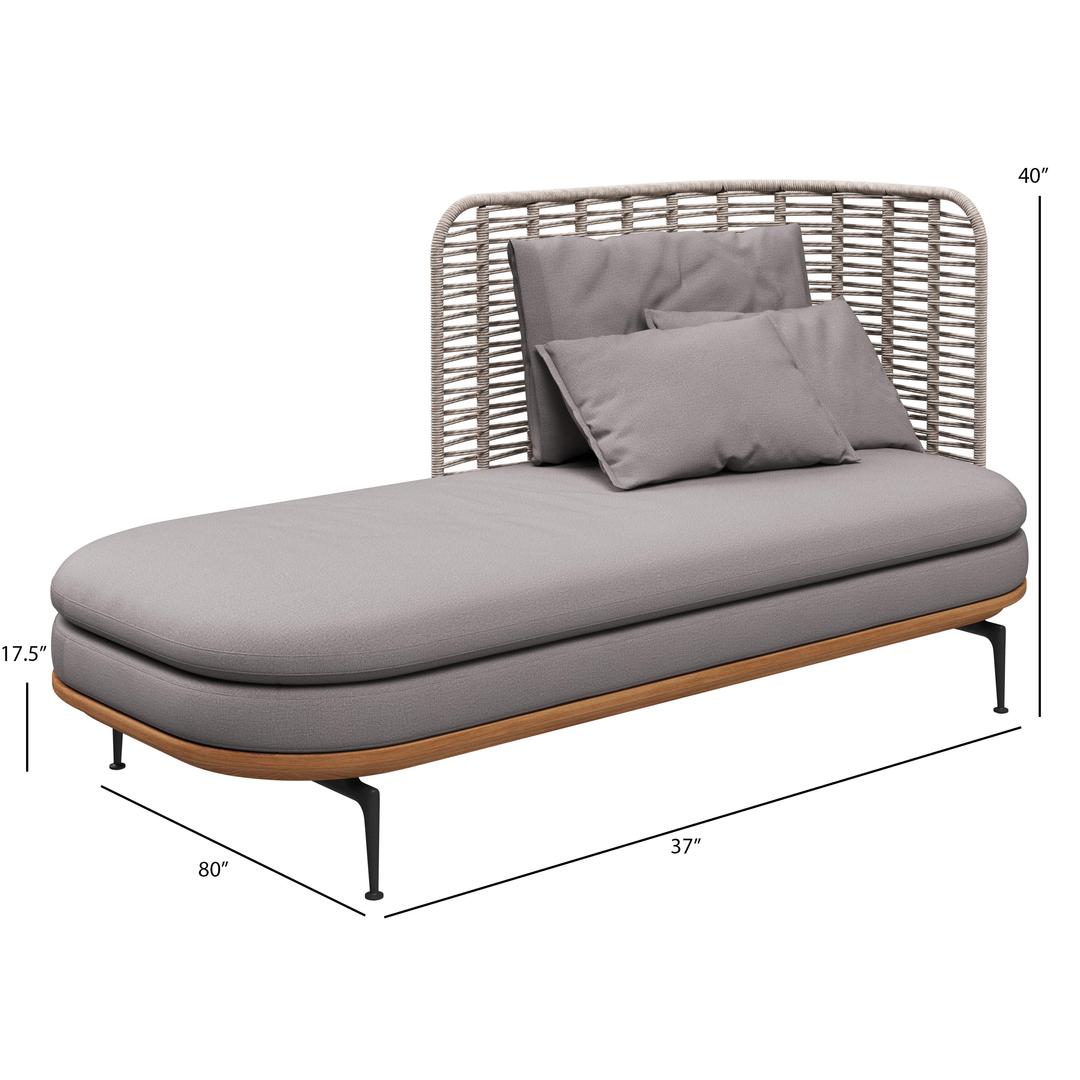 Gloster Mistral Woven High Back Right Chaise Outdoor Sectional Unit - Dims Gloster Mistral Woven High Back Right Chaise Outdoor Sectional Unit - Dims