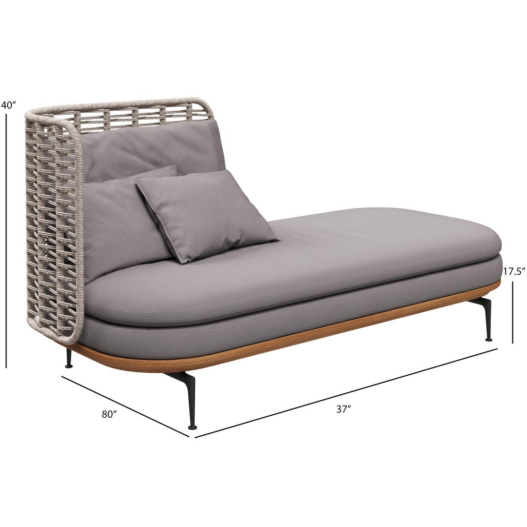 Gloster Mistral Woven High Back Left Chaise Outdoor Sectional Unit - Dims Gloster Mistral Woven High Back Left Chaise Outdoor Sectional Unit - Dims