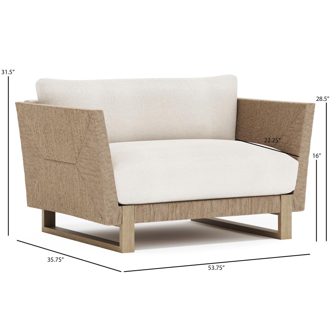 Bernhardt Exteriors Praia Wicker Chair and a Half - Dimension Bernhardt Exteriors Praia Wicker Chair and a Half - Dimension