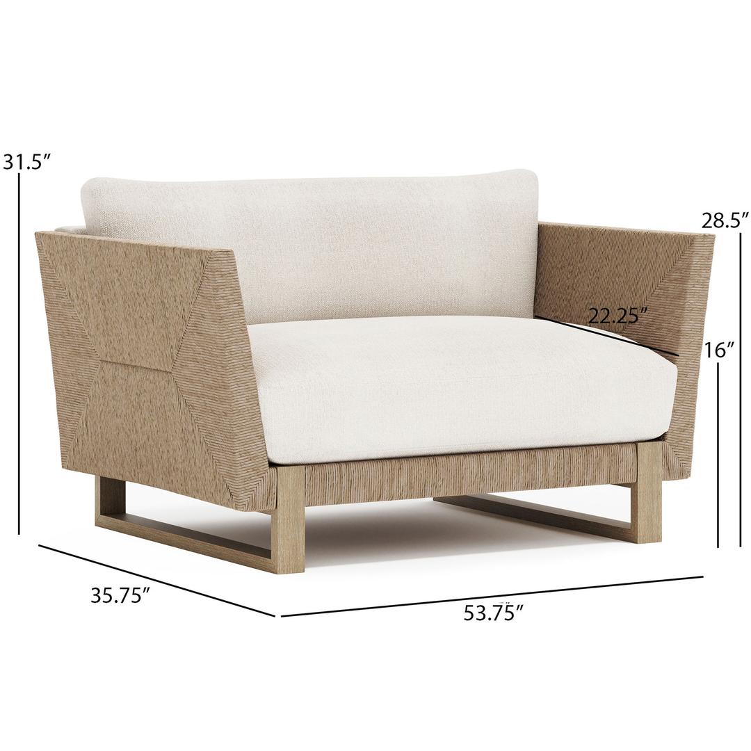 Bernhardt Exteriors Praia Wicker Chair and a Half - Dimension Bernhardt Exteriors Praia Wicker Chair and a Half - Dimension