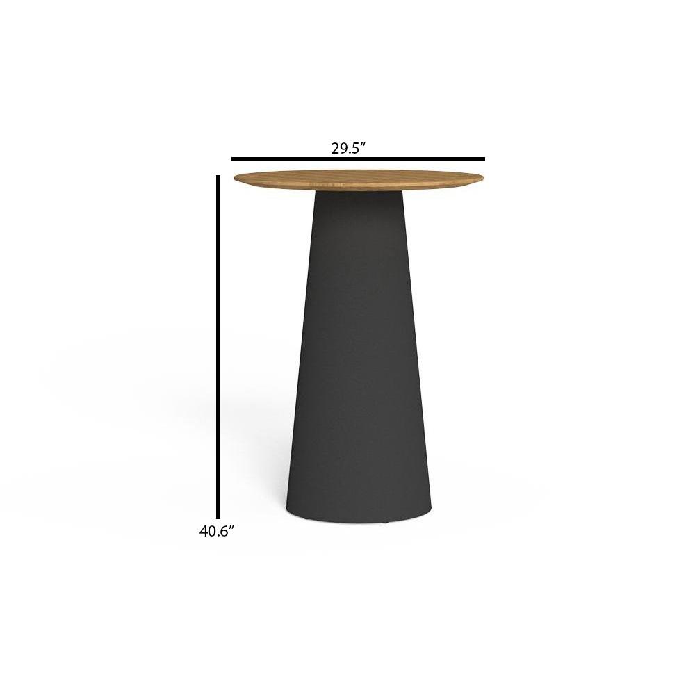 Talenti Dolcevita 29.5" Teak/Aluminum Round Bar Table - Dimension Talenti Dolcevita 29.5" Teak/Aluminum Round Bar Table - Dimension