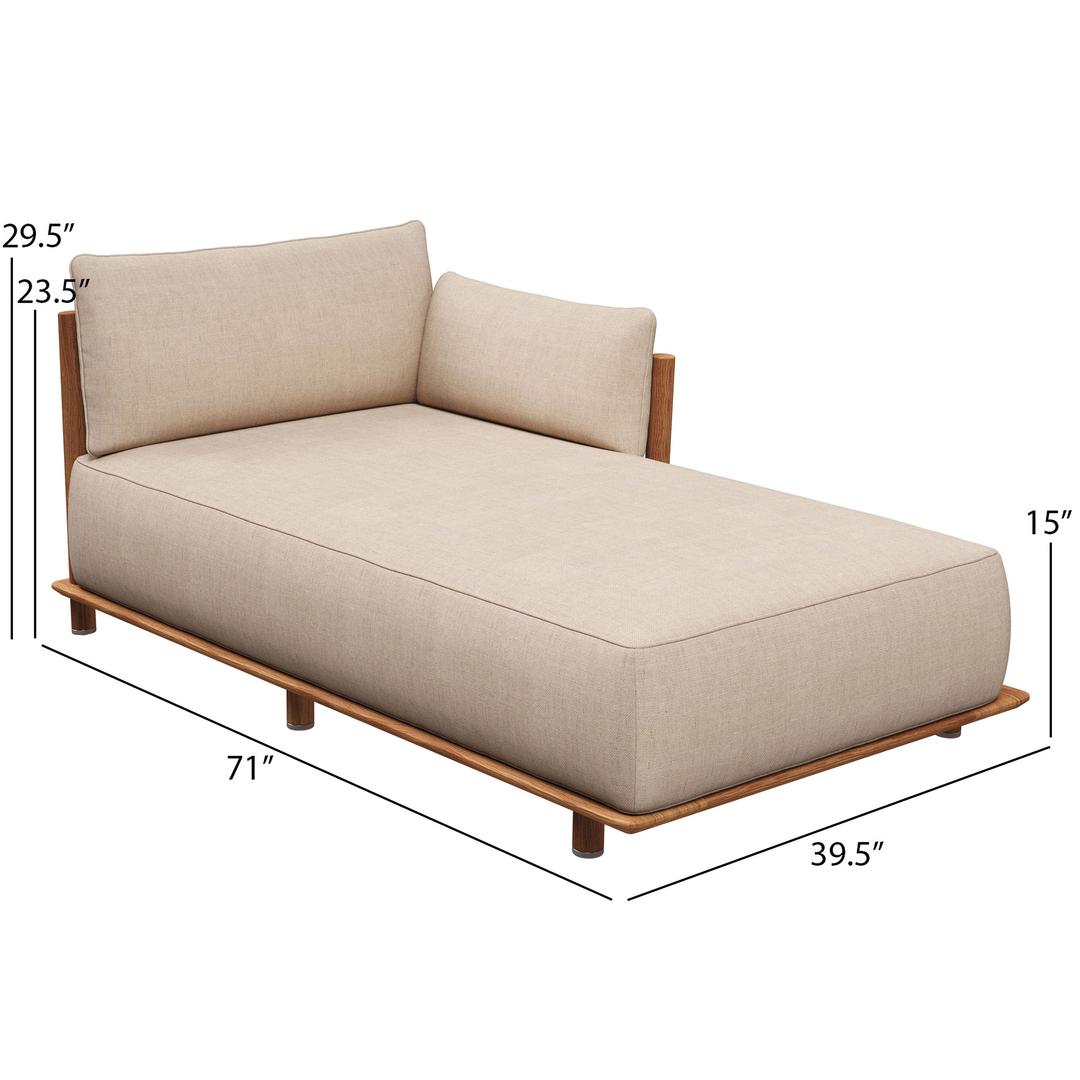 Gloster Salina Teak Right Chaise Unit - Dims Gloster Salina Teak Right Chaise Unit - Dims