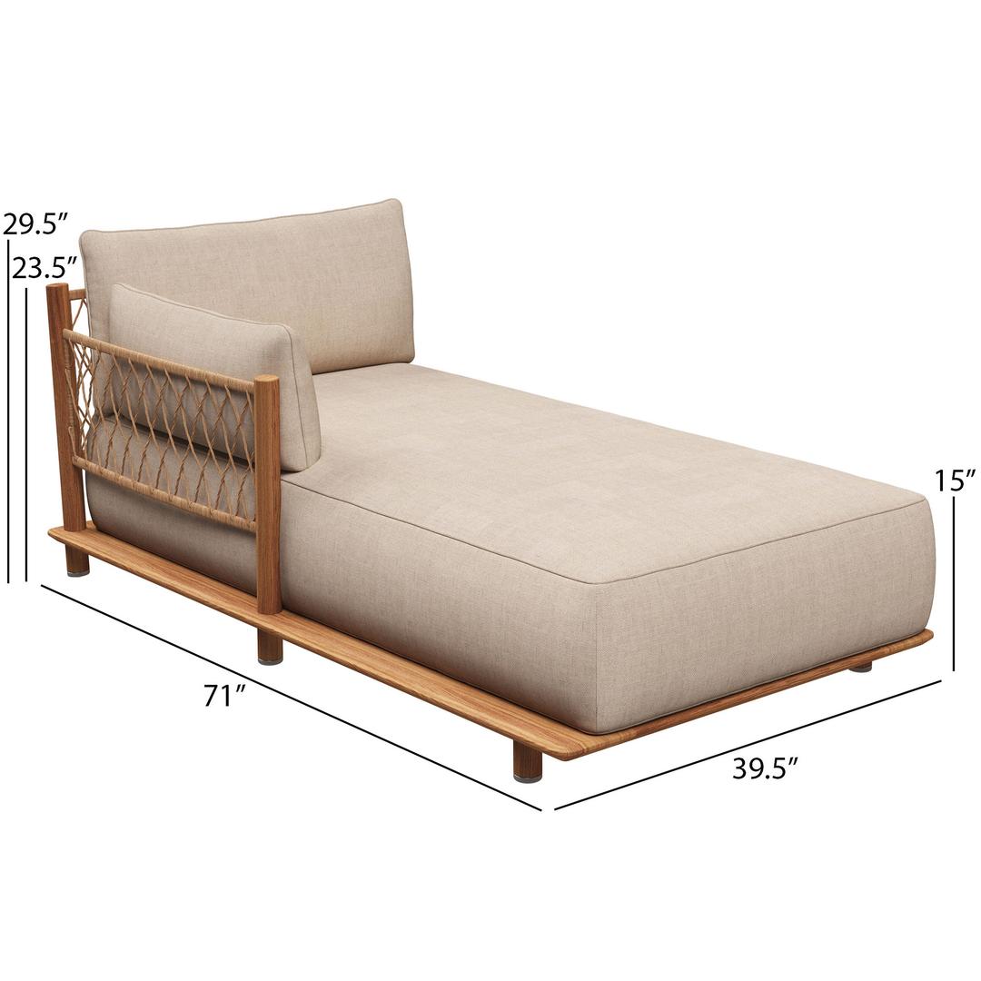 Gloster Salina Teak Left Chaise Unit - Dims Gloster Salina Teak Left Chaise Unit - Dims