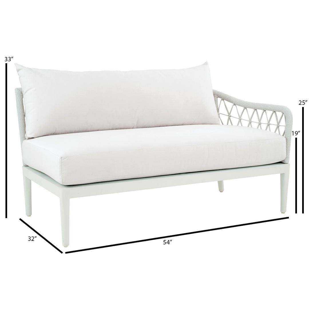 Kingsley Bate Nevis Right Arm Settee Outdoor Sectional Unit - dims Kingsley Bate Nevis Right Arm Settee Outdoor Sectional Unit - dims