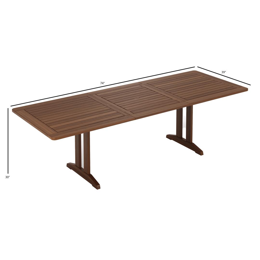 Jensen Outdoor Foundations 74" - 103" Ipe Wood Extending Rectangular Dining Table - Dims IMG Jensen Outdoor Foundations 74" - 103" Ipe Wood Extending Rectangular Dining Table - Dims IMG